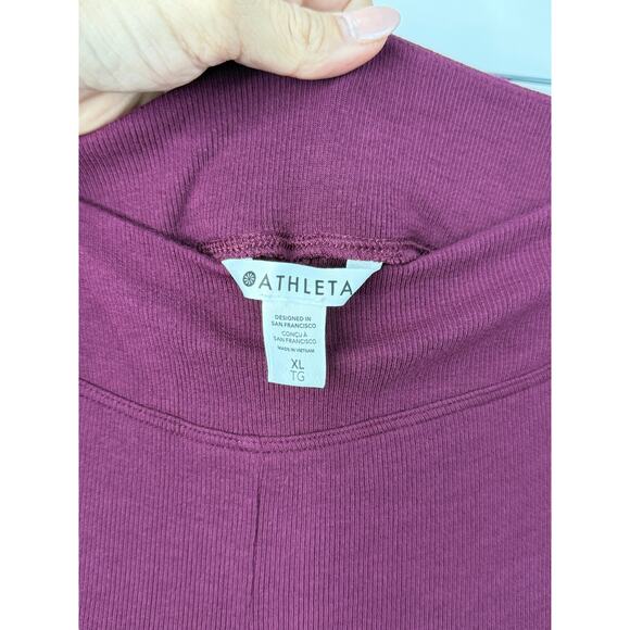 Athleta Well Rested Rib Sleep Wide Leg Pants Women XL Purple Stretch Light Soft - Picture 7 of 12